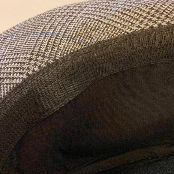 Mens Plaid Fedora Raw Hem hat - Picture 6 of 6